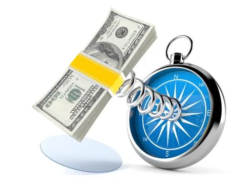 Money with compass 스톡 일러스트