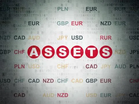 Money concept: Assets on Digital Data Paper background Stock Illustration