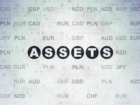 Money concept: Assets on Digital Data Paper background Stock Illustration