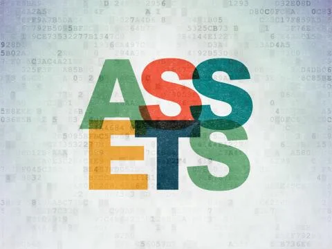 Money concept: Assets on Digital Data Paper background Stock Illustration