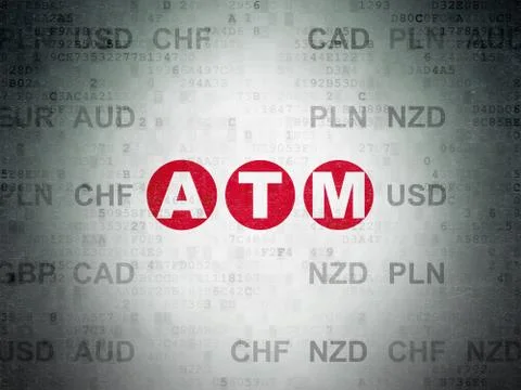 Money concept: ATM on Digital Data Paper background Stock Illustration