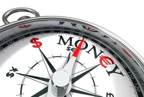 Money concept compass Stock Illustration