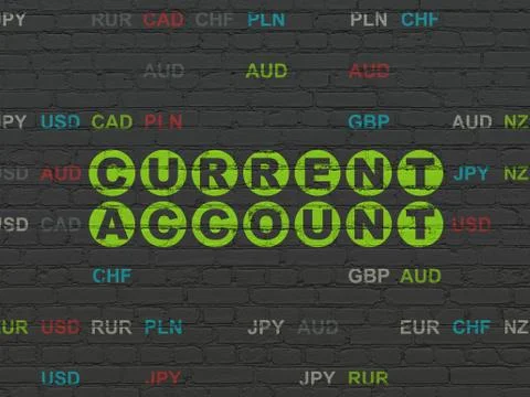 Money concept: Current Account on wall background Stock Illustration