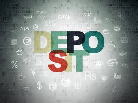 Money concept: Deposit on Digital Data Paper background Stock Illustration