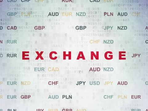 Money concept: Exchange on Digital Data Paper background Stock Illustration