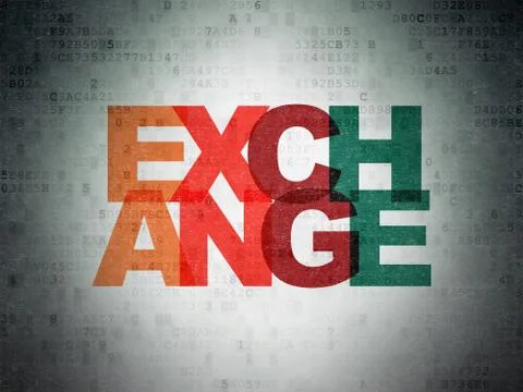 Money concept: Exchange on Digital Data Paper background Stock Illustration