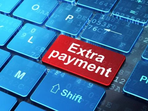 Money concept: Extra Payment on computer keyboard background Stock Illustration