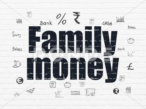Money Concept: Family Money On Wall Background