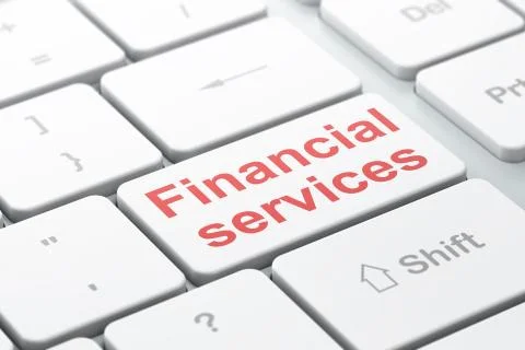 Money concept: Financial Services on computer keyboard background Stock Illustration