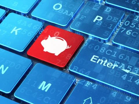 Money concept: Money Box on computer keyboard background 스톡 일러스트