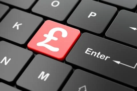 Money concept: Pound on computer keyboard background Stock Illustration