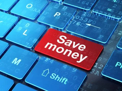Money concept: Save Money on computer keyboard background Stock Illustration