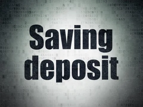Money concept: Saving Deposit on Digital Data Paper background Stockillustratie