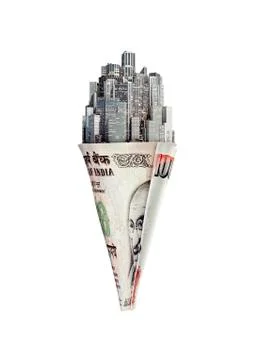 Money cone rupees Ilustração Stock