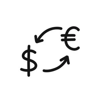 Money conversion doodle icon, vector line illustration Stock Illustration