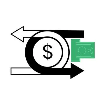 Money convert icon outline vector Bank app Mobile payment color flat Stock Illustration
