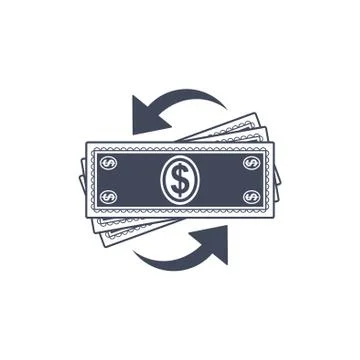 Money Convert Icon Vector flat design style Stock Illustration