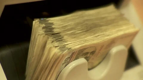 Money counter machine 2 Video stock 948397