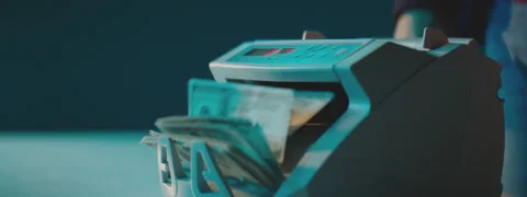 Money counter machine Stock Footage 149272670