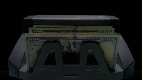 Money Counter Processing United States Dollar Banknotes Stock Footage 339409176