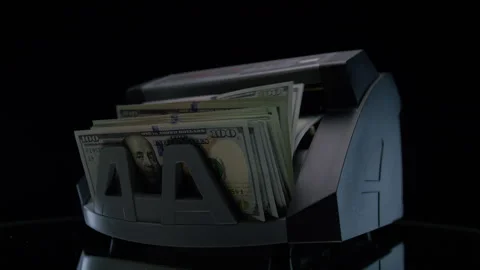 Money Counter Processing US Dollar Bills Stock Footage 335941532
