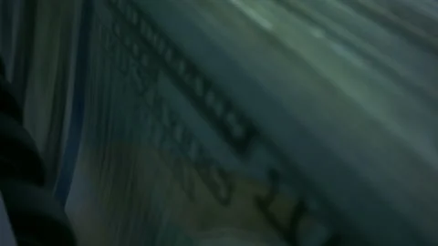 Money counting machine. Bank automatic equipment for counting paper money Stock Footage 138180165