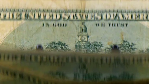 Money counting machine counts 100 dollar bills Stock Footage 83639672