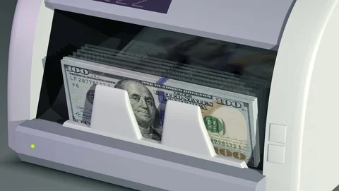 Money counting machine Stock Footage 69750186