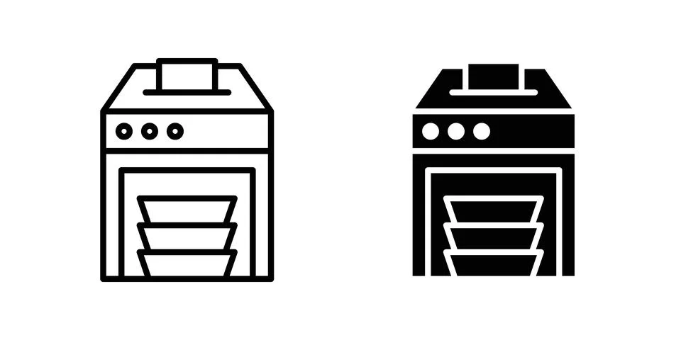 Money counting machine icon vector template set in black Illustrazione stock