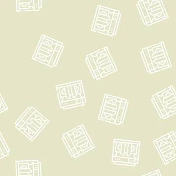 Money counting machine line vector seamless pattern Stock Illustration