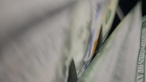 Money counting machine processes cash as part of fraud prevention procedures. Se Stock Footage 346495026