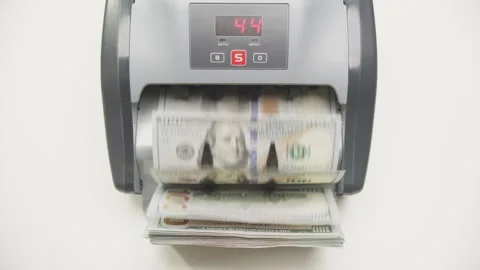 Money Counting Machine Processing US Dollar Currency 動画素材 268816055