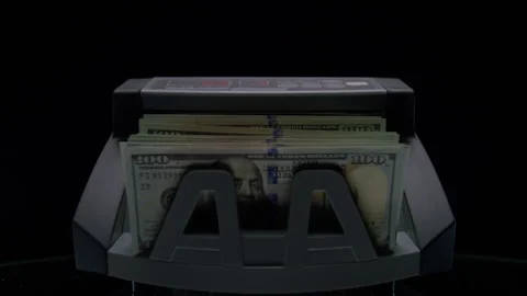 Money Counting Machine Processing US Dollar Bills Stock Footage 340455310