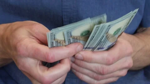 Money counting scene dollars used in business context Stock Footage 309087067
