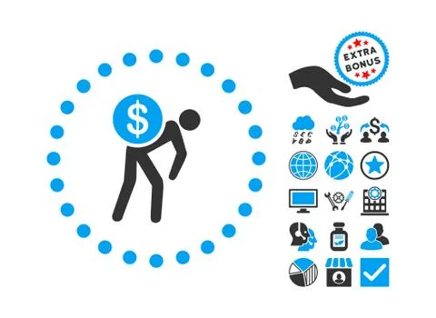 Money Courier Flat Vector Icon With Bonus Stock Illustration