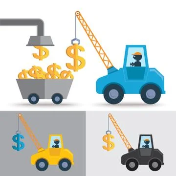 Money crane Stock Illustration