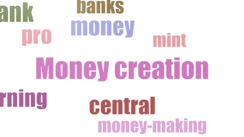 Money Creation Tag Cloud Animated Isolated On White Stock Footage 107237886