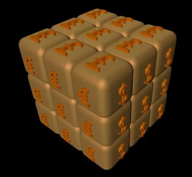 Money cube Stock Illustration