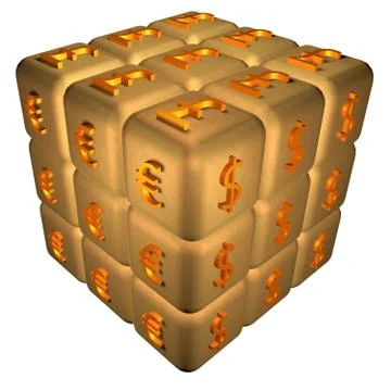 Money cube Stock Illustration