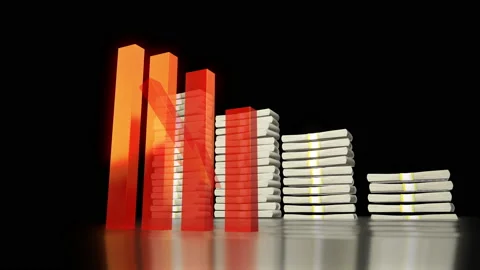 Money decrease bar chart animation Stock Footage 227430269