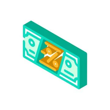 Money discount isometric icon vector illustration 스톡 일러스트