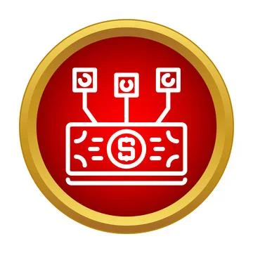 Money distributing to multiple channels icon Stock Illustration
