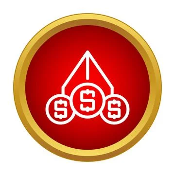 Money distribution network icon in red circle Stock Illustration