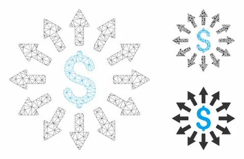 Money Distribution Vector Mesh 2D Model and Triangle Mosaic Icon イラスト素材