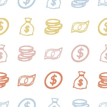 Money Dithering Seamless Pattern. Vector seamless pattern illustration Stock Illustration