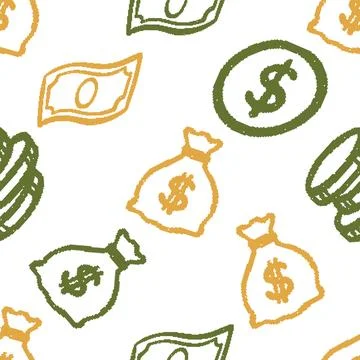 Money Dithering Seamless Pattern. Vector seamless pattern illustration Stock Illustration