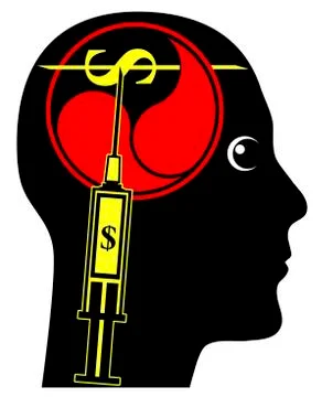 Money does not make happy Illustrazione stock