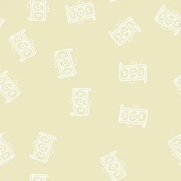 Money dollar line seamless pattern イラスト素材