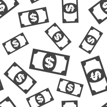 Money dollar seamless pattern background icon. Business flat vector illustrat Illustrazione stock
