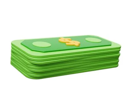 Money dollar stack 3d icon. 3d render cartoon minimal icon illustration Stock Illustration